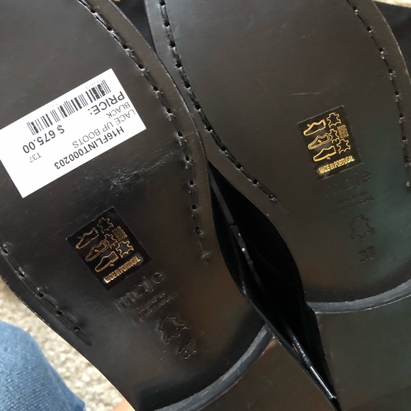 NEW $675 Maje FLINT Studded Ankle Wrap Combat Boot - Picture 7 of 7